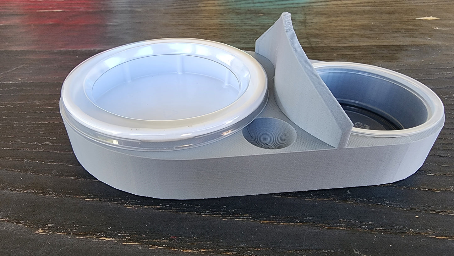 Ash Grey Leopard Gecko humid hide, dry hide, food bowl, calcium, & water dish combo