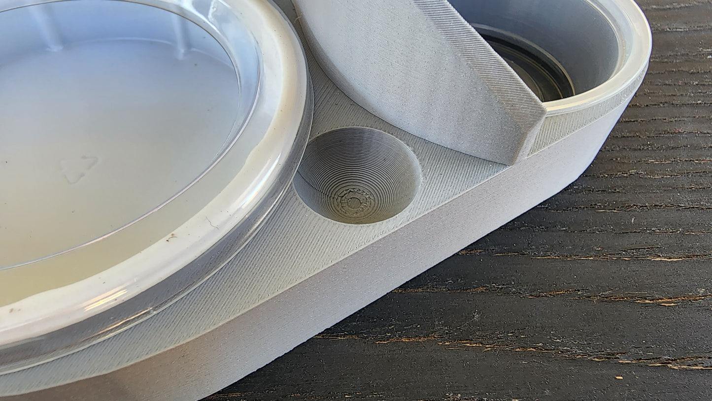 Ash Grey Leopard Gecko humid hide, dry hide, food bowl, calcium, & water dish combo