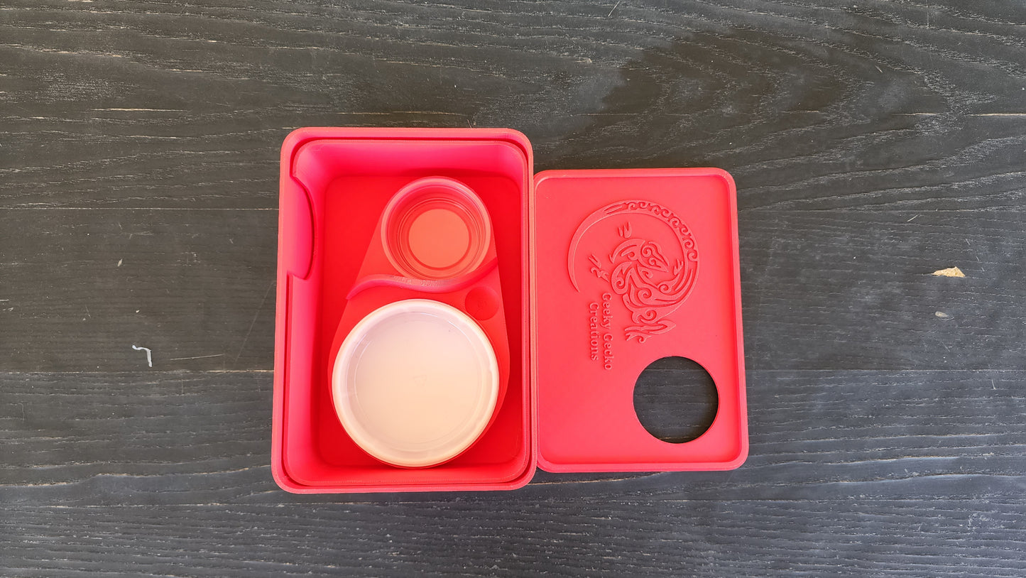 Strawberry Red Leopard Gecko humid hide, dry hide, food bowl, calcium, & water dish combo