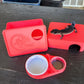 Strawberry Red Leopard Gecko humid hide, dry hide, food bowl, calcium, & water dish combo