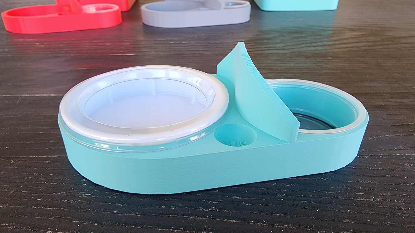 Sky Blue Leopard Gecko humid hide, dry hide, food bowl, calcium, & water dish combo