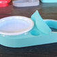 Sky Blue Leopard Gecko food bowl, calcium dish, & water dish