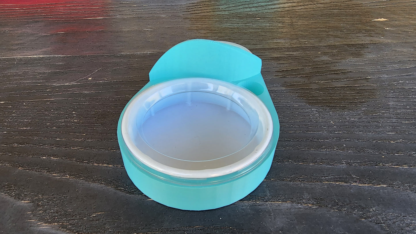 Sky Blue Leopard Gecko humid hide, dry hide, food bowl, calcium, & water dish combo