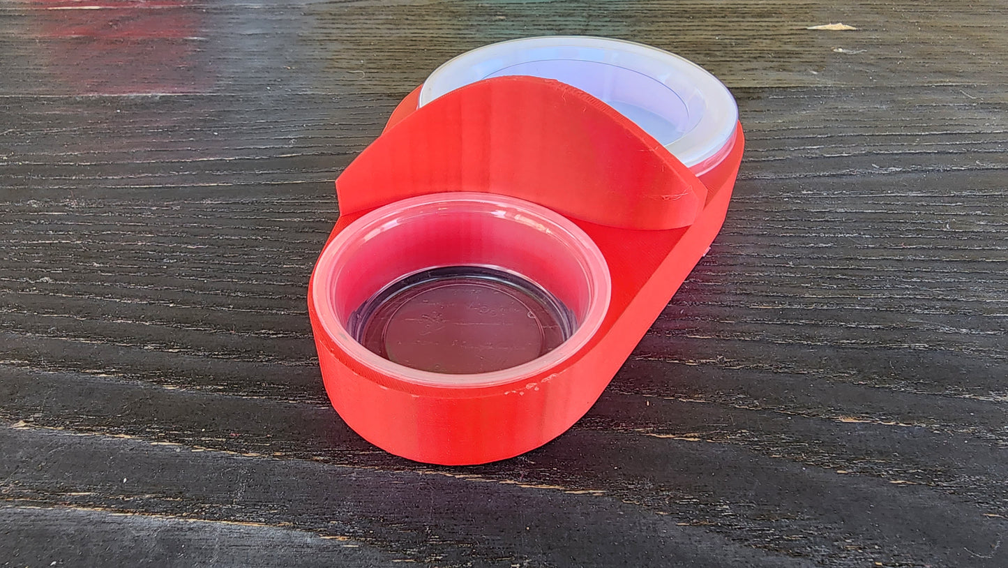 Strawberry Red Leopard Gecko food bowl, calcium dish, & water dish