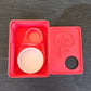 Strawberry Red Leopard Gecko humid hide, dry hide, food bowl, calcium, & water dish combo