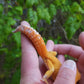 Male Mandarin Inferno Tangerine Cross Tremper Albino High Carrot Tail Leopard Gecko (Light Eye Crinkles)